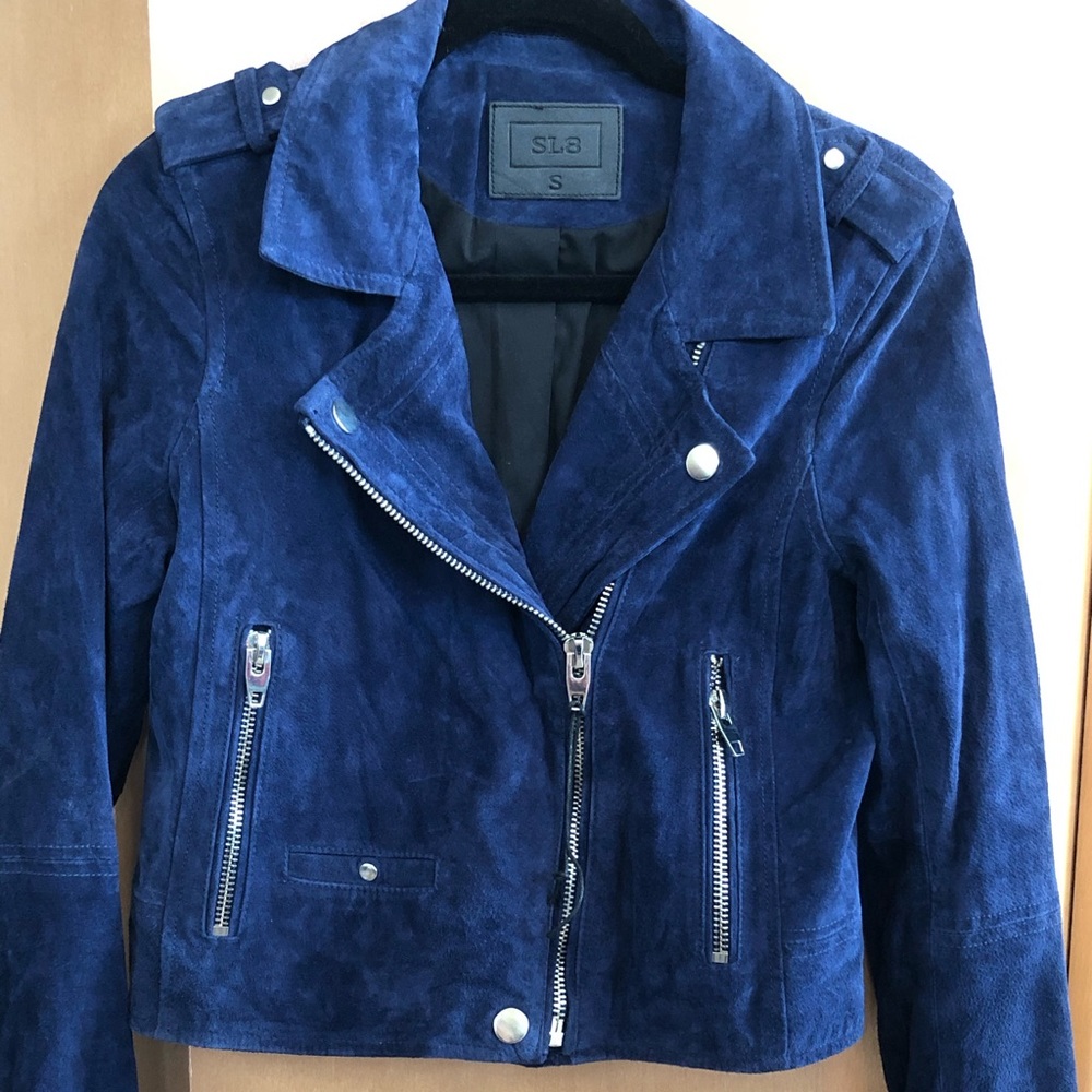 SL8 suede leather Moto Jacket- small